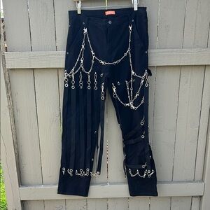 212 Degree Bondage Pants Punk Rock Cyber Punk Industrial Goth Cybergoth Chains